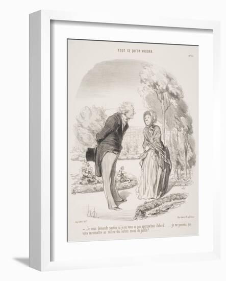 Je Vous Demande Pardon Si Je Ne Vous Ai Pas Aperçue Tout D'Abord.....-Honore Daumier-Framed Giclee Print