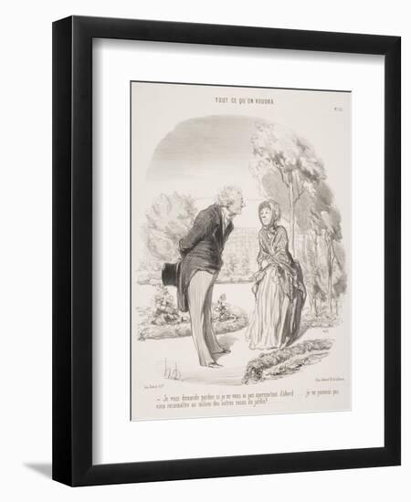 Je Vous Demande Pardon Si Je Ne Vous Ai Pas Aperçue Tout D'Abord.....-Honore Daumier-Framed Giclee Print