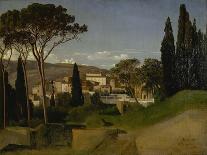 Vue d'une villa romaine-Jean-Achille Benouville-Framed Stretched Canvas