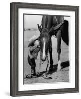 Jean Anne Evans, 14 Month Old Texas Girl Kissing Her Horse-Allan Grant-Framed Photographic Print