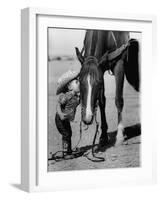 Jean Anne Evans, 14 Month Old Texas Girl Kissing Her Horse-Allan Grant-Framed Photographic Print