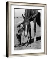 Jean Anne Evans, 14 Month Old Texas Girl Kissing Her Horse-Allan Grant-Framed Photographic Print