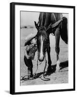 Jean Anne Evans, 14 Month Old Texas Girl Kissing Her Horse-Allan Grant-Framed Premium Photographic Print