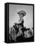 Jean Anne Evans, 14 Month Old Texas Girl Riding Horseback-Allan Grant-Framed Stretched Canvas