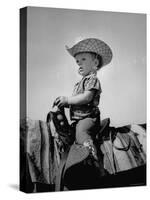 Jean Anne Evans, 14 Month Old Texas Girl Riding Horseback-Allan Grant-Stretched Canvas