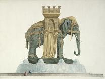 View of the Elephant Fountain at the Place de La Bastille, circa 1805-1810-Jean Antoine Alavoine-Giclee Print