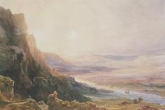 A Coastal Landscape with Arab Fishermen Launching a Boat at Sunset-Jean Antoine Theodore Gudin-Laminated Giclee Print