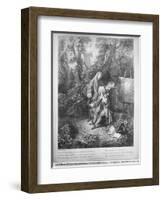 Jean Antoine Watteau and His Friend Monsieur De Julienne, Engraved by Nicolas Henri Tardieu-Jean Antoine Watteau-Framed Giclee Print