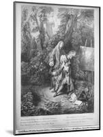 Jean Antoine Watteau and His Friend Monsieur De Julienne, Engraved by Nicolas Henri Tardieu-Jean Antoine Watteau-Mounted Premium Giclee Print