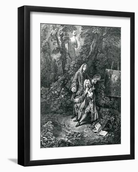 Jean Antoine Watteau and His Friend Monsieur De Julienne-Jean Antoine Watteau-Framed Giclee Print