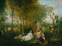 Three Ladies in Profile to the Right, One Seated, C.1713-14-Jean Antoine Watteau-Giclee Print