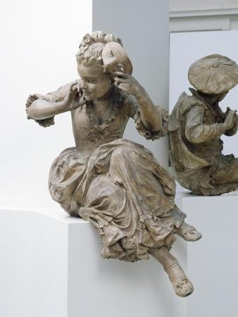Projet de monument à Antoine Watteau : La jeune fille au masque