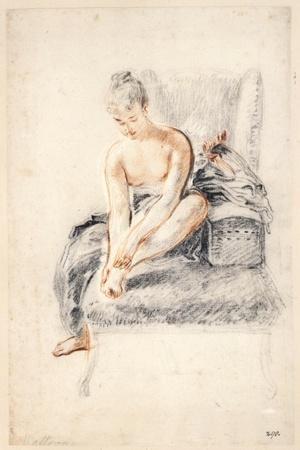 Young Woman, Nude, Holding One Foot in Her Hands, 1716-18