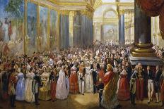 Opening of Gallery of Battles by King Louis Philippe at Museum of Palace of Versailles, June 1837-Jean Auguste Bard-Stretched Canvas