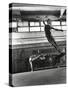 Jean Babilee, Star of Ballets Des Champs Elysees, Leaping During Practice as Other Dancers Watch-Gjon Mili-Stretched Canvas