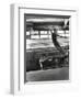 Jean Babilee, Star of Ballets Des Champs Elysees, Leaping During Practice as Other Dancers Watch-Gjon Mili-Framed Photographic Print