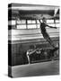 Jean Babilee, Star of Ballets Des Champs Elysees, Leaping During Practice as Other Dancers Watch-Gjon Mili-Stretched Canvas