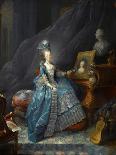 Marie Antoinette Playing the Harp-Jean-Baptiste André Gautier Dagoty-Giclee Print