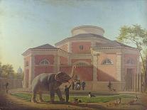 The Duc and Duchesse De Berry Visiting the Elephant at the Jardin Des Plantes in Paris, 1817-Jean Baptiste Berre-Framed Stretched Canvas