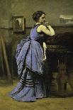 'Femme en bleu', 1874, (1939)-Jean-Baptiste-Camille Corot-Giclee Print