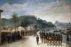 Embarcation at Praia Grande, C19th, Museo Imperial, Petropolis, Rio de Janeiro, Brazil-Jean-Baptiste Debret-Framed Stretched Canvas