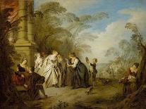 Amatory Conversation, Une Conversation Galante-Jean-Baptiste Pater-Giclee Print