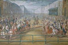 Grand Dauphins Carousel in Courtyard of Stables at Versailles-Jean-Baptiste Martin-Giclee Print