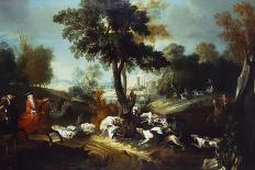 The Hunt with Wolf; La Chasse Au Loop-Jean Baptiste Oudry (Attr to)-Framed Stretched Canvas