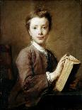 A Boy with a Book, C1740-Jean-Baptiste Perronneau-Framed Giclee Print