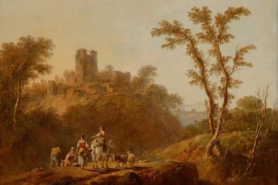 Wooded Hilly Landscape with Peasants