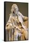 Jean Baptiste Poquelin known as Moliere, 18Th Century (Marble)-Jean-jacques Caffieri-Framed Stretched Canvas