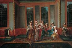 Women Embroidering, 1730s-Jean-Baptiste Vanmour-Giclee Print