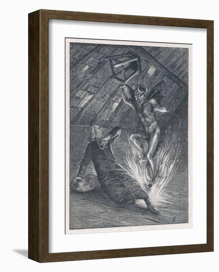 Jean-Baptiste Vianney, The Saintly Cure d'Ars is Harassed Almost Every Night by a Grapin-null-Framed Art Print