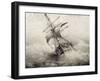 Jean Bart, 74-Gun French Ship in Storm, Lithograph by Ferdinand Perret, 19th Century-null-Framed Giclee Print