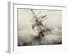 Jean Bart, 74-Gun French Ship in Storm, Lithograph by Ferdinand Perret, 19th Century-null-Framed Giclee Print