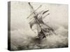 Jean Bart, 74-Gun French Ship in Storm, Lithograph by Ferdinand Perret, 19th Century-null-Stretched Canvas