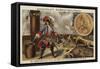 Jean Bart Setting Fire to Gunpowder on Board His Ship, 17th Century-null-Framed Stretched Canvas