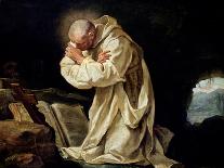 St. Bruno (1030-1101) Praying in the Desert, 1763-Jean Bernard Restout-Giclee Print