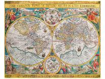 Stereographic World Map of the Eastern and Western Hemispheres-Jean Boisseau-Stretched Canvas