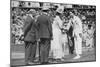 Jean Borotra Receives His Medal from Queen Mary on Centre Court, 1926-null-Mounted Giclee Print