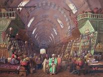 A Bazaar in Constantinople, 1873-Jean Brindesi-Framed Stretched Canvas