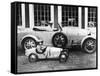 Jean Bugatti and Roland Bugatti Sons of Ettore Bugatti in Cars Made by their Father, C. 1928-null-Framed Stretched Canvas