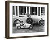 Jean Bugatti and Roland Bugatti Sons of Ettore Bugatti in Cars Made by their Father, C. 1928-null-Framed Photo