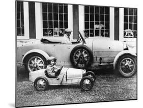 Jean Bugatti and Roland Bugatti Sons of Ettore Bugatti in Cars Made by their Father, C. 1928-null-Mounted Photo