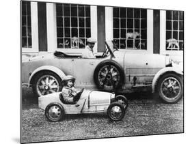 Jean Bugatti and Roland Bugatti Sons of Ettore Bugatti in Cars Made by their Father, C. 1928-null-Mounted Photo