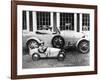 Jean Bugatti and Roland Bugatti Sons of Ettore Bugatti in Cars Made by their Father, C. 1928-null-Framed Photo