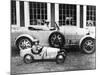 Jean Bugatti and Roland Bugatti Sons of Ettore Bugatti in Cars Made by their Father, C. 1928-null-Mounted Photo