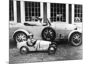 Jean Bugatti and Roland Bugatti Sons of Ettore Bugatti in Cars Made by their Father, C. 1928-null-Mounted Photo