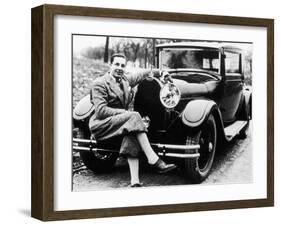 Jean Bugatti Pictured with a Bugatti Car, 1930S-null-Framed Photographic Print