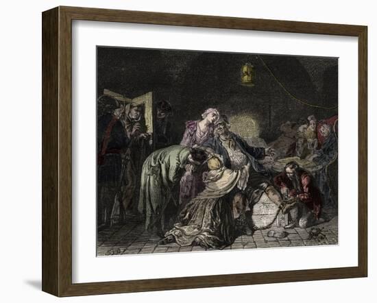 Jean Calas, Calvinist merchant accused of murder-French School-Framed Giclee Print